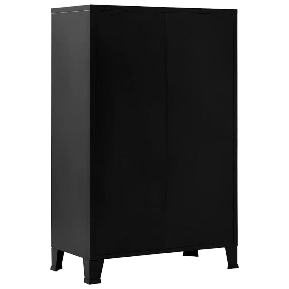 Nix Tall Storage Chest | 6 Doors w 3 Shelves | Matte Black Steel BM339702