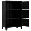 Nix Tall Storage Chest | 6 Doors w 3 Shelves | Matte Black Steel BM339702