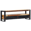 Kely TV Entertainment Media Cabinet | Brown Solid Sheesham Wood | Black Steel