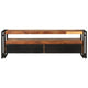 Kely TV Entertainment Media Cabinet | Brown Solid Sheesham Wood | Black Steel BM339703