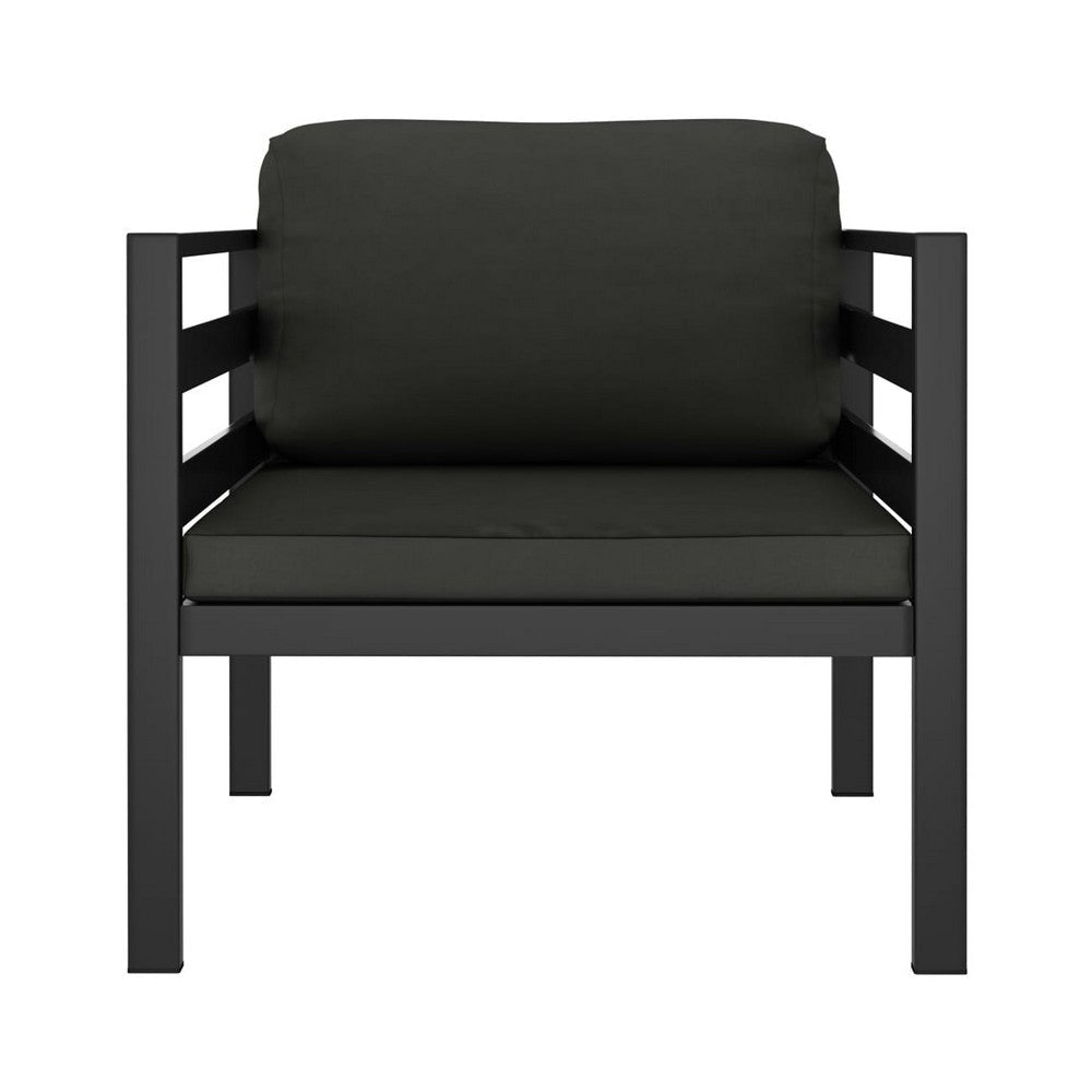 Xem Outdoor Sofa Chair | Fiberfill Seat & Back Cushions | Anthracite Black BM339705