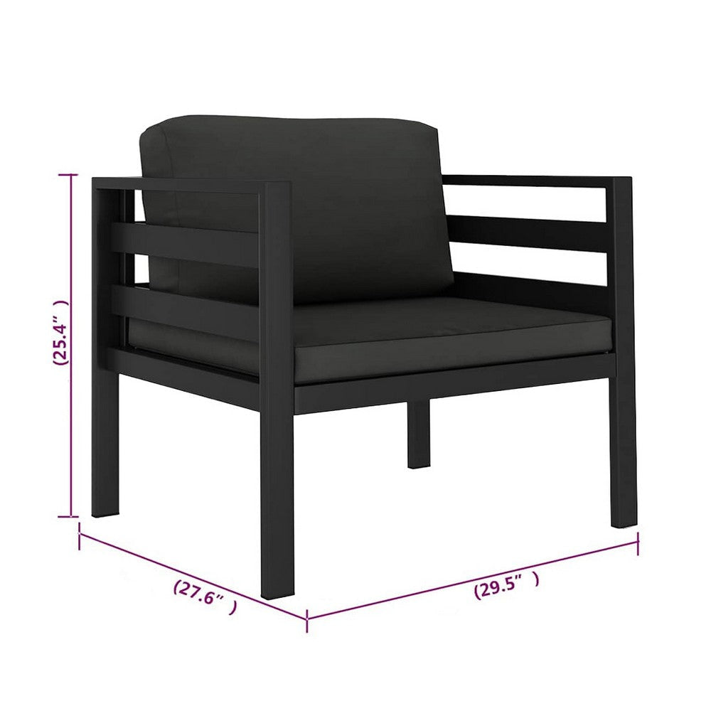 Xem Outdoor Sofa Chair | Fiberfill Seat & Back Cushions | Anthracite Black BM339705