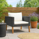 Wezy Outdoor Sofa Chair | White Seat & Back Cushions | Black Poly Rattan BM339706