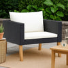 Wezy Outdoor Sofa Chair | White Seat & Back Cushions | Black Poly Rattan BM339706