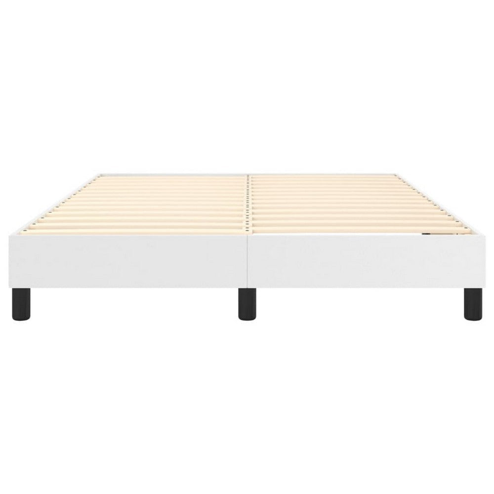 Yeri Full Size Bed Frame| White Faux Leather| Low Profile Legs BM339707