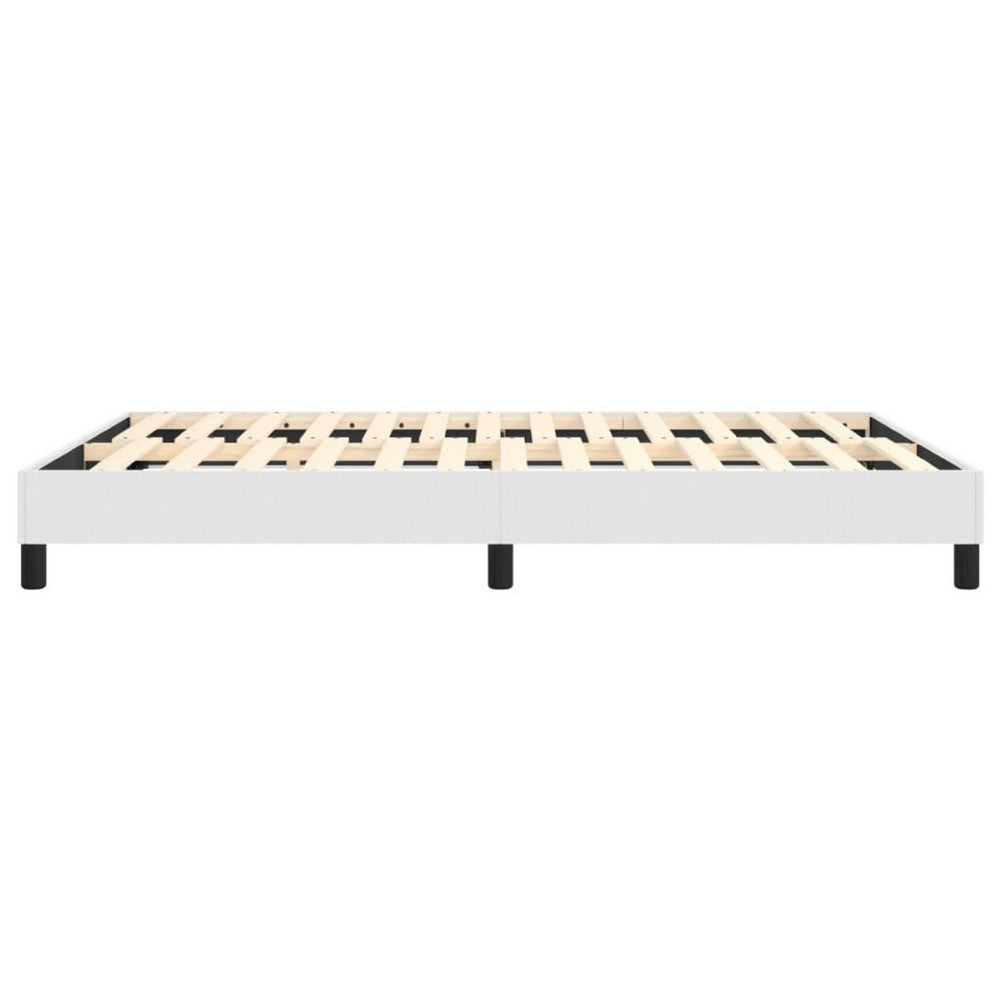 Yeri Full Size Bed Frame| White Faux Leather| Low Profile Legs BM339707