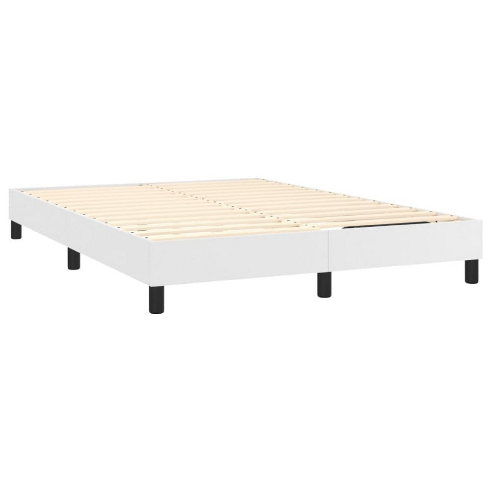 Yeri Full Size Bed Frame| White Faux Leather| Low Profile Legs BM339707
