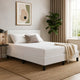 Ceri Full Size Bed Frame| White Faux Leather| Low Profile Legs