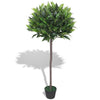 Zora 49 Inch Topiery Artificial Indoor Plant Green Leaves Brown Wood BM339710