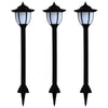 Myna Outdoor Solar-Power Lamp Set of 3 | White LED | Classic Black Finish