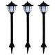 Myna Outdoor Solar-Power Lamp Set of 3 | White LED | Classic Black Finish