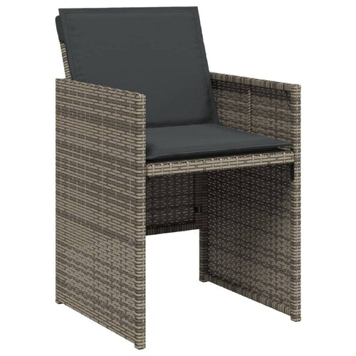 Fendy Patio Chair Set of 4 | Powder Coated Metal Frame | Gray Faux Rattan