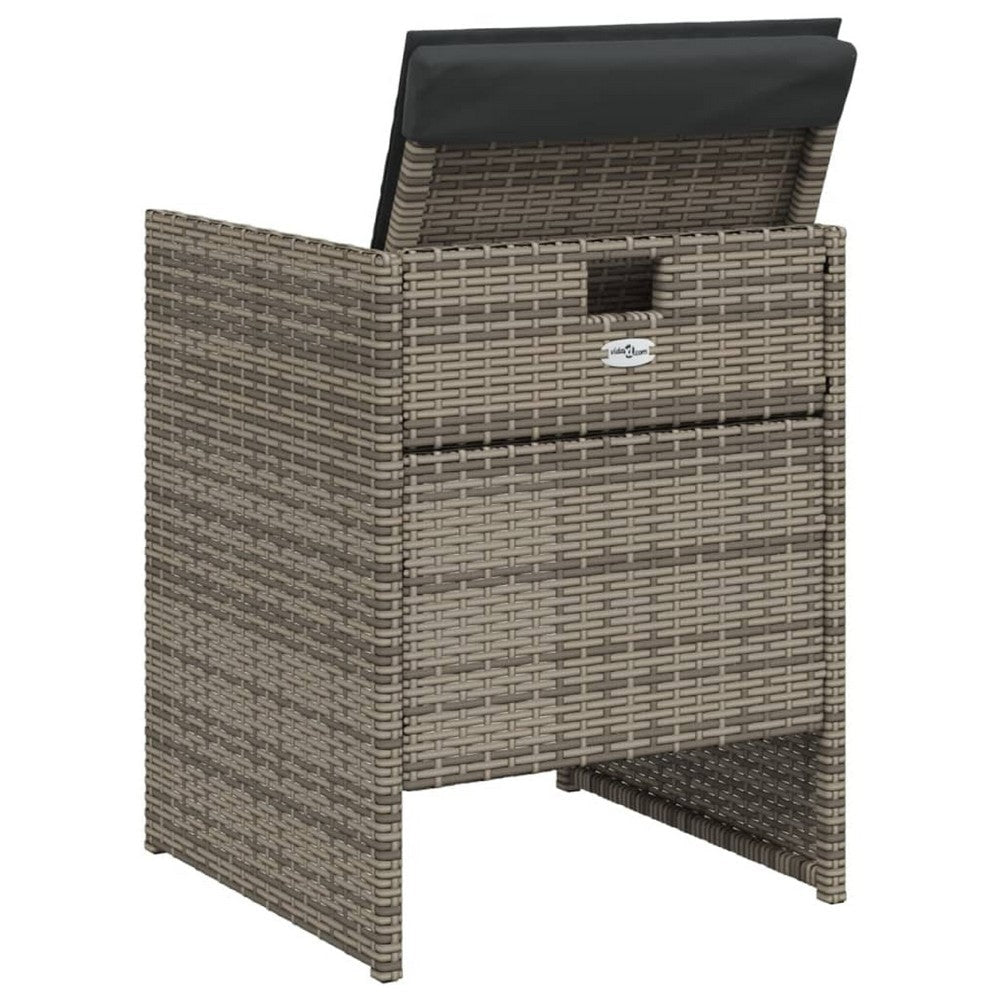 Fendy Patio Chair Set of 4 | Powder Coated Metal Frame | Gray Faux Rattan BM339712