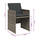 Fendy Patio Chair Set of 4 | Powder Coated Metal Frame | Gray Faux Rattan BM339712