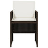 Mandie Foldable Patio Chair Set of 4 | Metal Frame | Brown Wicker Rattan BM339713