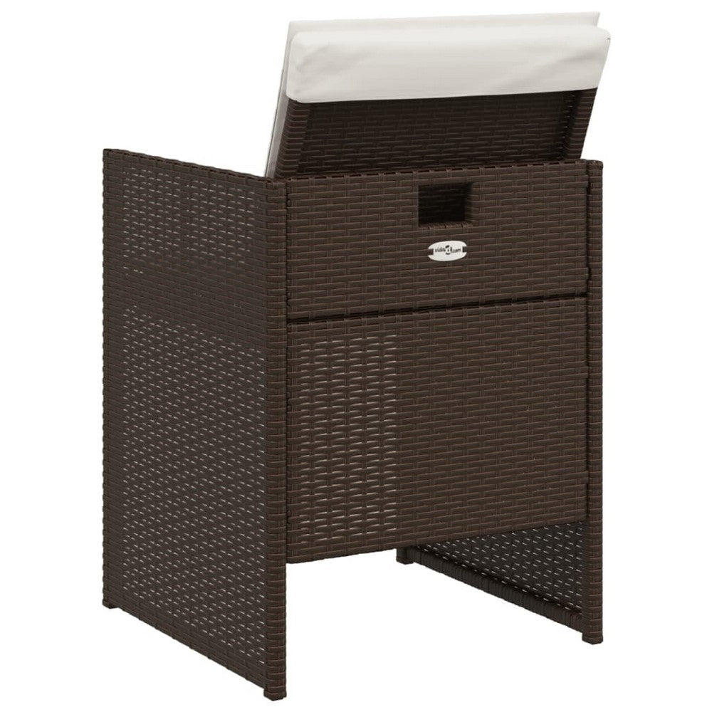 Mandie Foldable Patio Chair Set of 4 | Metal Frame | Brown Wicker Rattan BM339713