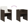 Mandie Foldable Patio Chair Set of 4 | Metal Frame | Brown Wicker Rattan BM339713
