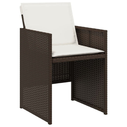 Mandie Foldable Patio Chair Set of 4 | Metal Frame | Brown Wicker Rattan