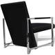 Sanna Ergonomic Armchair | Cubic Solid Wood Frame | Black Faux Leather BM339714