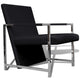 Sanna Ergonomic Armchair | Cubic Solid Wood Frame | Black Faux Leather