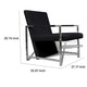 Sanna Ergonomic Armchair | Cubic Solid Wood Frame | Black Faux Leather BM339714