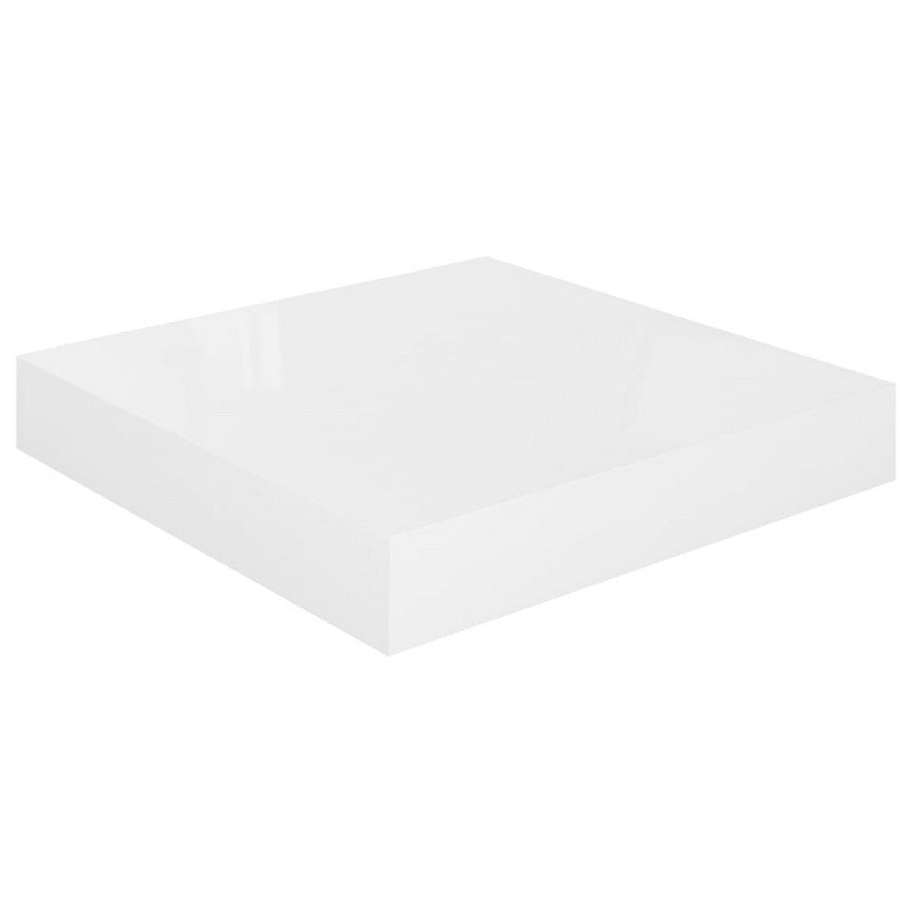 Hannah Floating Wall Shelf Set of 2 | 9x9’’ High gloss White Honeycomb | Metal BM339715