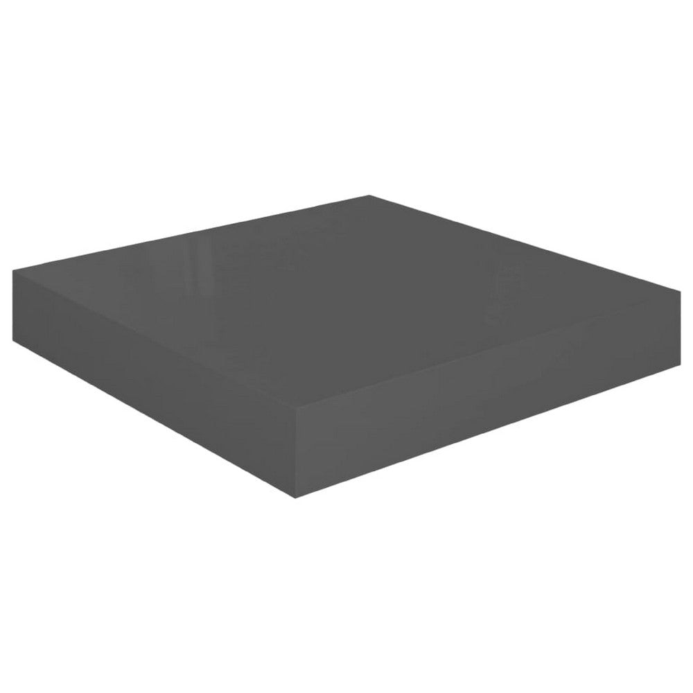 Hannah Floating Wall Shelf Set of 2 | High Gloss Gray Honeycomb | Metal BM339716