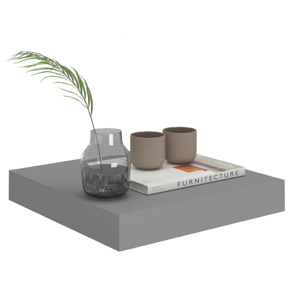 Hannah Floating Wall Shelf Set of 2 | 9x9 Square Frame | Gray Honeycomb | Metal BM339718