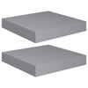 Hannah Floating Wall Shelf Set of 2 | 9x9 Square Frame | Gray Honeycomb | Metal