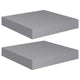Hannah Floating Wall Shelf Set of 2 | 9x9 Square Frame | Gray Honeycomb | Metal