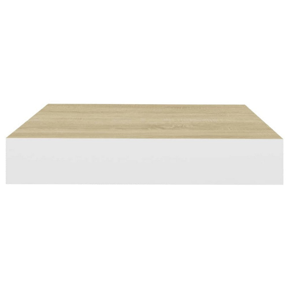 Hannah Floating Wall Shelf Set of 2 | 9x9 Square Frame | Oak-White Honeycomb BM339719