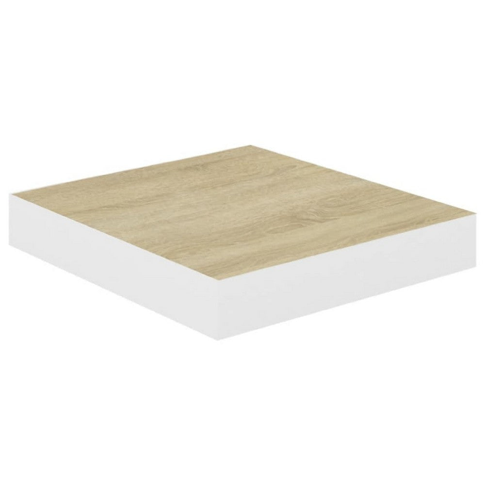 Hannah Floating Wall Shelf Set of 2 | 9x9 Square Frame | Oak-White Honeycomb BM339719