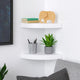 Phoebs Floating Corner Wall Shelf Set of 2 | Gloss White Honeycomb | Rounded 10’’ BM339720