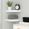 Phoebs Floating Corner Wall Shelf Set of 2 | Gloss White Honeycomb | Rounded 10’’ BM339720