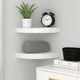 Phoebs Floating Corner Wall Shelf Set of 2 | Gloss White Honeycomb | Rounded 10’’ BM339720