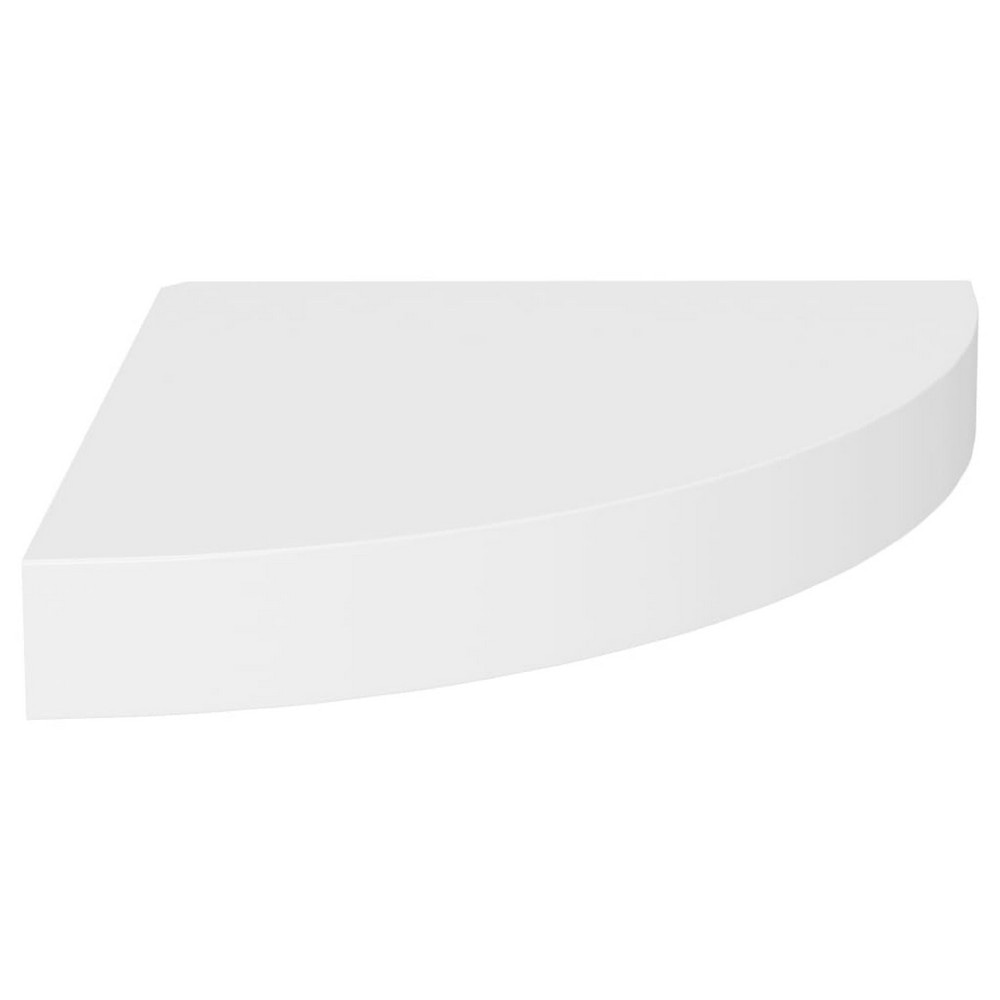 Phoebs Floating Corner Wall Shelf Set of 2 | White Honeycomb | Rounded 10’’ BM339721