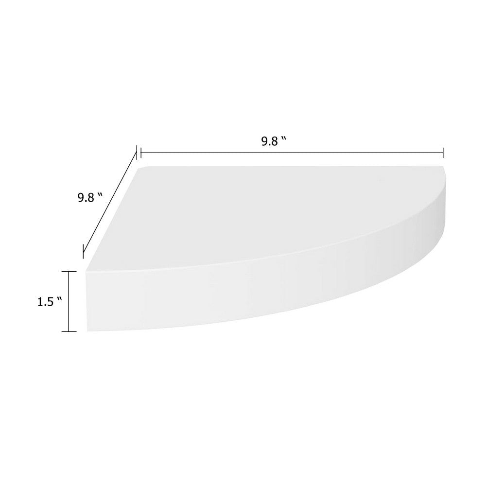 Phoebs Floating Corner Wall Shelf Set of 2 | White Honeycomb | Rounded 10’’ BM339721
