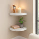 Phoebs Floating Corner Wall Shelf Set of 2 | White Honeycomb | Rounded 10’’ BM339721