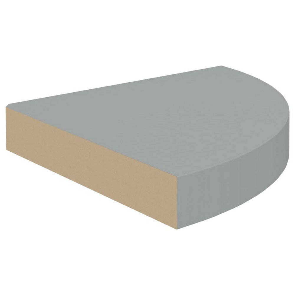 Phoebs Floating Corner Wall-Shelf Set of 2 | Gray Honeycomb | Rounded 10’’ BM339722