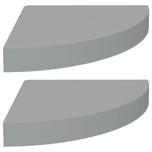 Phoebs Floating Corner Wall-Shelf Set of 2 | Gray Honeycomb | Rounded 10"