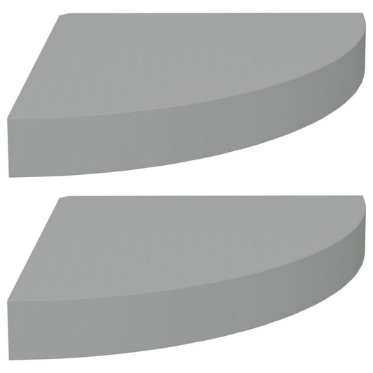 Phoebs Floating Corner Wall-Shelf Set of 2 | Gray Honeycomb | Rounded 10"