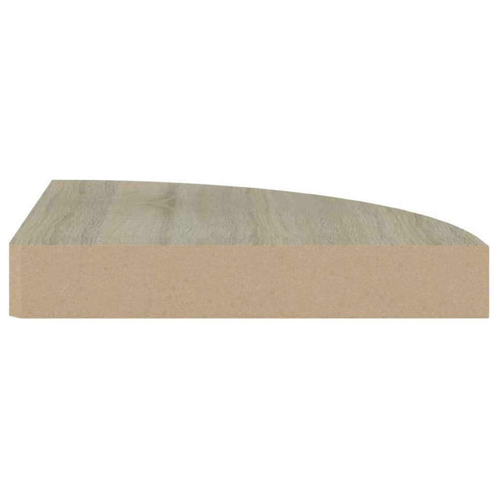 Phoebs Floating Corner Wall-Shelf Set of 2 | Brown Honeycomb | Rounded 10’’ BM339723