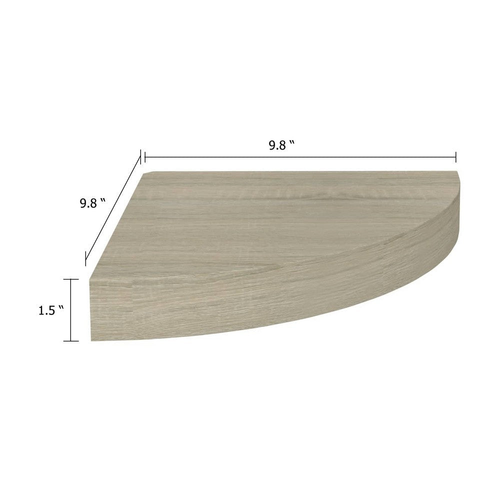 Phoebs Floating Corner Wall-Shelf Set of 2 | Brown Honeycomb | Rounded 10’’ BM339723