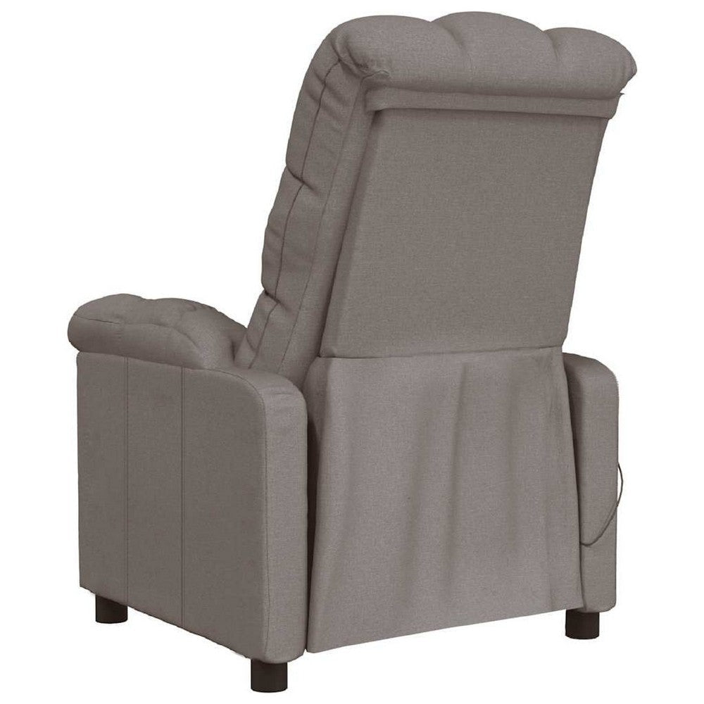 Dino Manual Recliner Massage Chair w Adjustable Headrests | Taupe BM339725