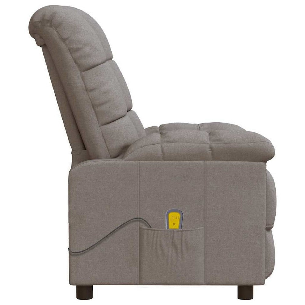 Dino Manual Recliner Massage Chair w Adjustable Headrests | Taupe BM339725