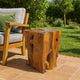 Georgy Outdoor Square Stool w Oiled Finish | Brown Solid Teak Wood BM339726
