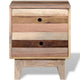 Gloria Bedside Cabinet w 2 Drawers | Tapered Legs | Beige Solid Wood BM339728