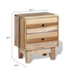 Gloria Bedside Cabinet w 2 Drawers | Tapered Legs | Beige Solid Wood BM339728