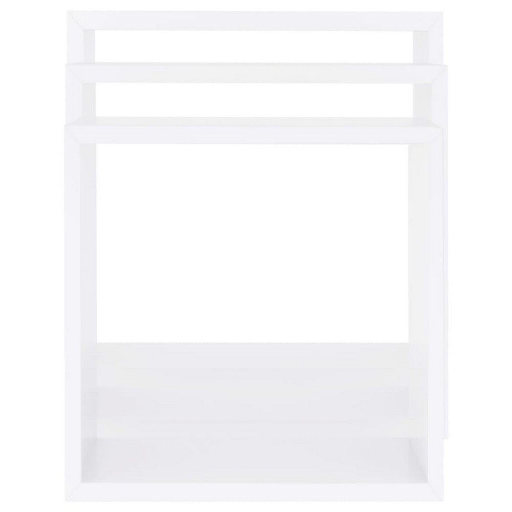 Monny Wall Mounted Shelf Set of 3 | Cube Designs | White Wood Frame| 9,10,12’’ BM339729