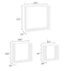 Monny Wall Mounted Shelf Set of 3 | Cube Designs | White Wood Frame| 9,10,12’’ BM339729